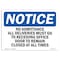 Signmission OSHA Notice Sign, 3.5" Height, 5" Width, No Admittance All Deliveries Must Go To Sign, Landscape OS-NS-D-35-L-14350 - alternate 1